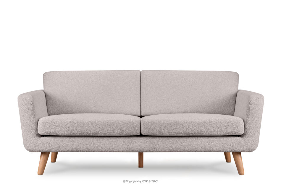TAGIO Skandynawska sofa 3 osobowa w tkaninie baranek jasnoszara jasny szary - zdjęcie 0