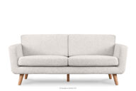 Skandynawska sofa 3 osobowa w tkaninie baranek biała