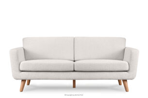 TAGIO, https://konsimo.pl/kolekcja/tagio/ Skandynawska sofa 3 osobowa w tkaninie baranek biała biały - zdjęcie