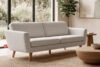 TAGIO Skandynawska sofa 3 osobowa w tkaninie baranek biała biały - zdjęcie 2