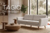 TAGIO Skandynawska sofa 3 osobowa w tkaninie baranek biała biały - zdjęcie 15