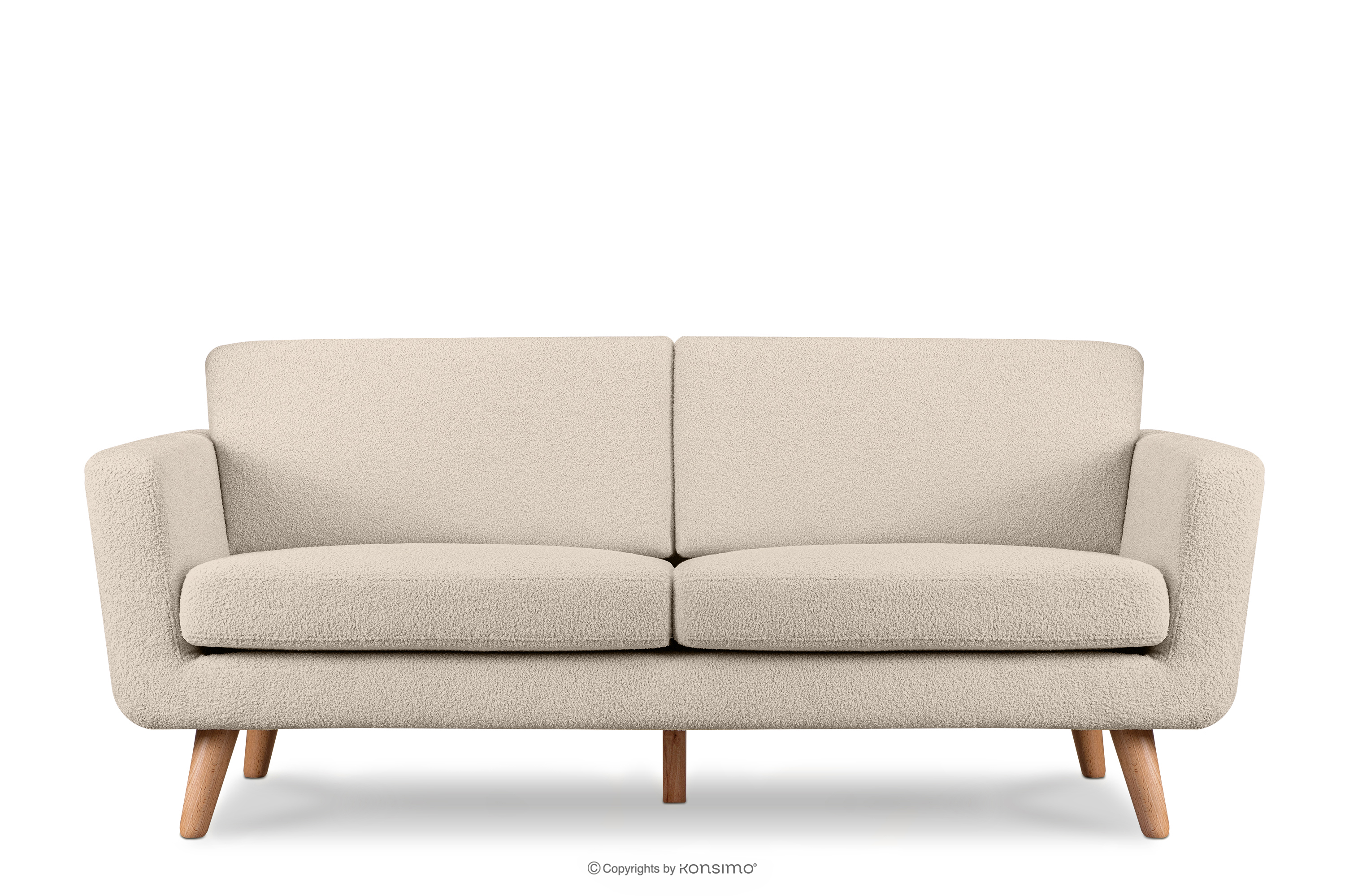 Skandynawska sofa teddy 3 osobowa kremowa TAGIO