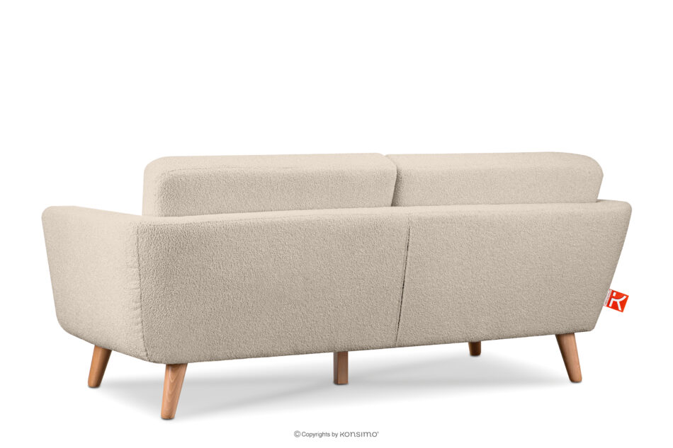 TAGIO Skandynawska sofa teddy 3 osobowa kremowa kremowy - zdjęcie 4