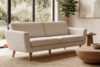 TAGIO Skandynawska sofa teddy 3 osobowa kremowa kremowy - zdjęcie 2