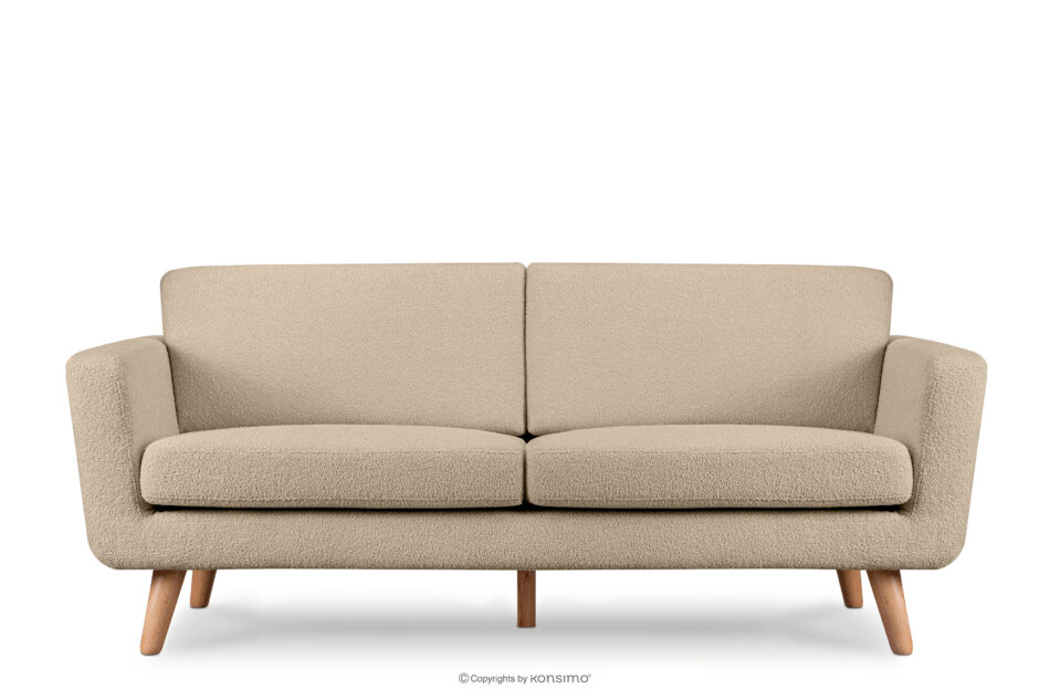 TAGIO Skandynawska sofa 3 osobowa w tkaninie baranek beżowa beżowy - zdjęcie 0