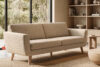 TAGIO Skandynawska sofa 3 osobowa w tkaninie baranek beżowa beżowy - zdjęcie 2