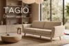 TAGIO Skandynawska sofa 3 osobowa w tkaninie baranek beżowa beżowy - zdjęcie 15