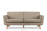 Skandynawska sofa 3 osobowa w tkaninie baranek brązowa