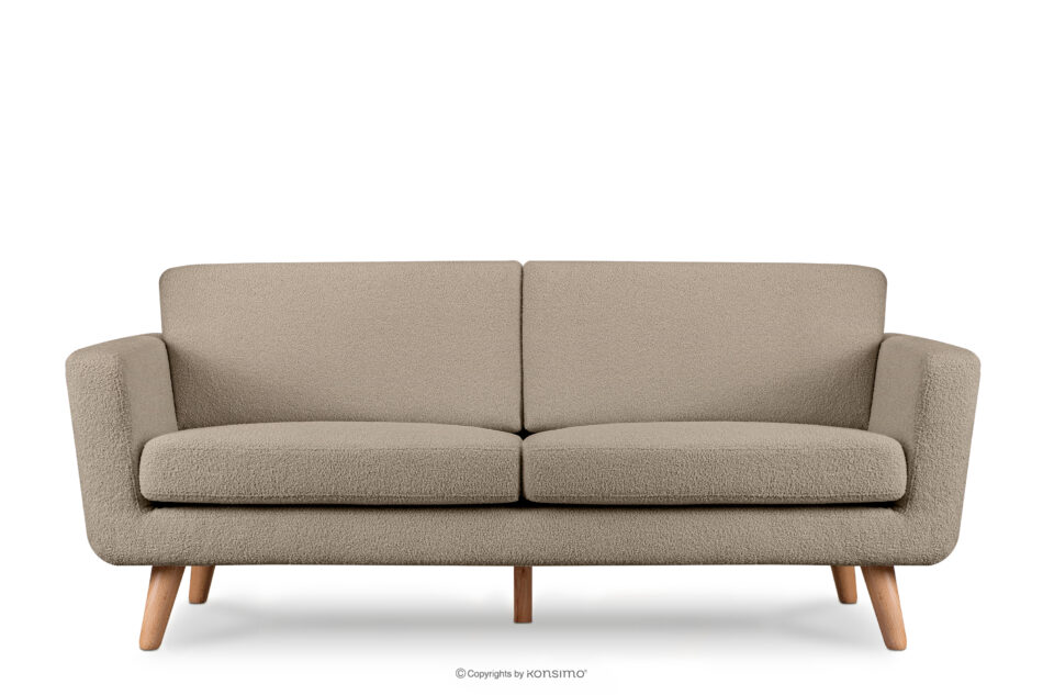 TAGIO Skandynawska sofa 3 osobowa w tkaninie baranek brązowa brązowy - zdjęcie 0