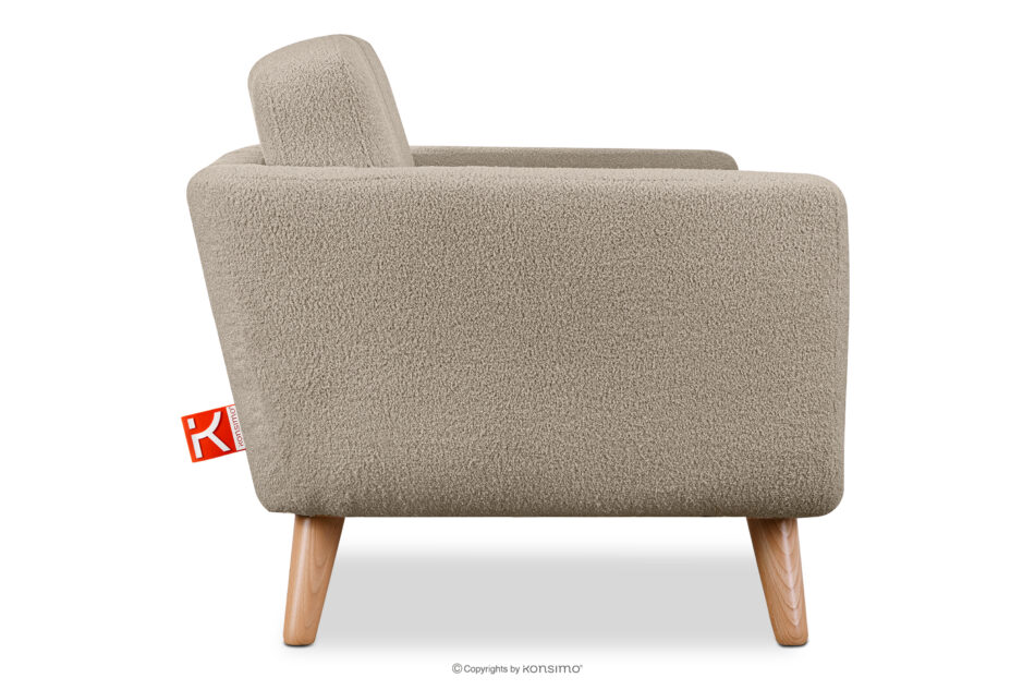 TAGIO Skandynawska sofa 3 osobowa w tkaninie baranek brązowa brązowy - zdjęcie 3
