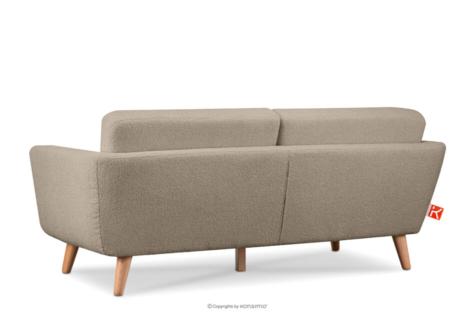 TAGIO Skandynawska sofa 3 osobowa w tkaninie baranek brązowa brązowy - zdjęcie 4