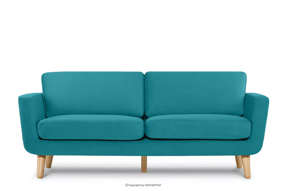 TAGIO Turkusowa skandynawska sofa 3 osobowa turkusowy - zdjęcie 0