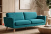 TAGIO Turkusowa skandynawska sofa 3 osobowa turkusowy - zdjęcie 2