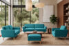 TAGIO Turkusowa skandynawska sofa 3 osobowa turkusowy - zdjęcie 13