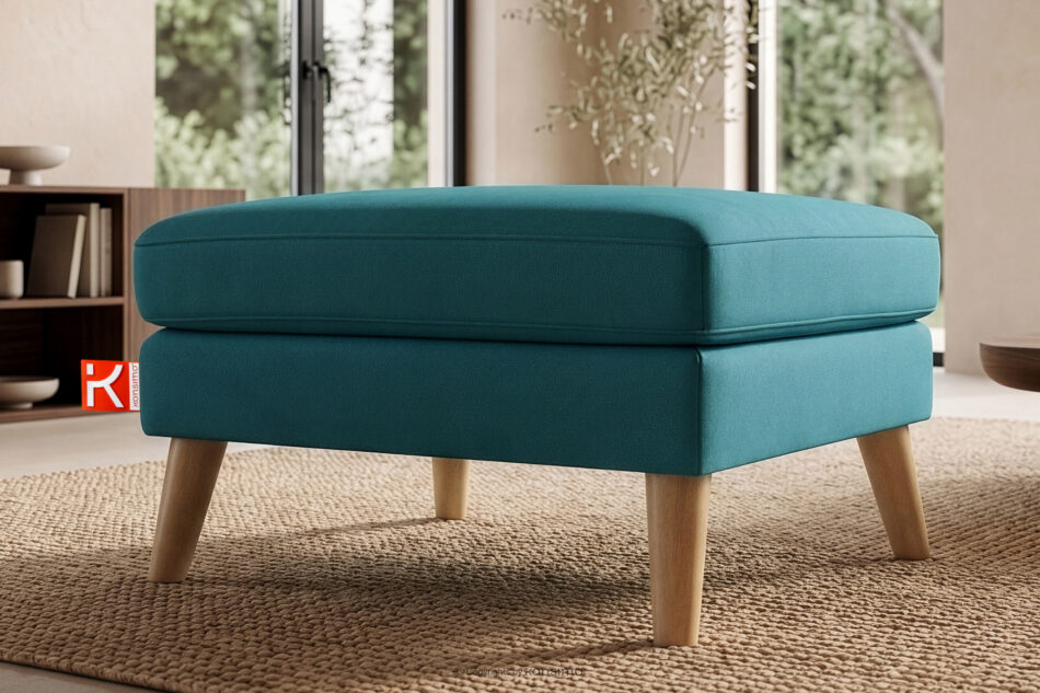 TAGIO Turkusowa pufa skandynawska turkusowy - zdjęcie 1