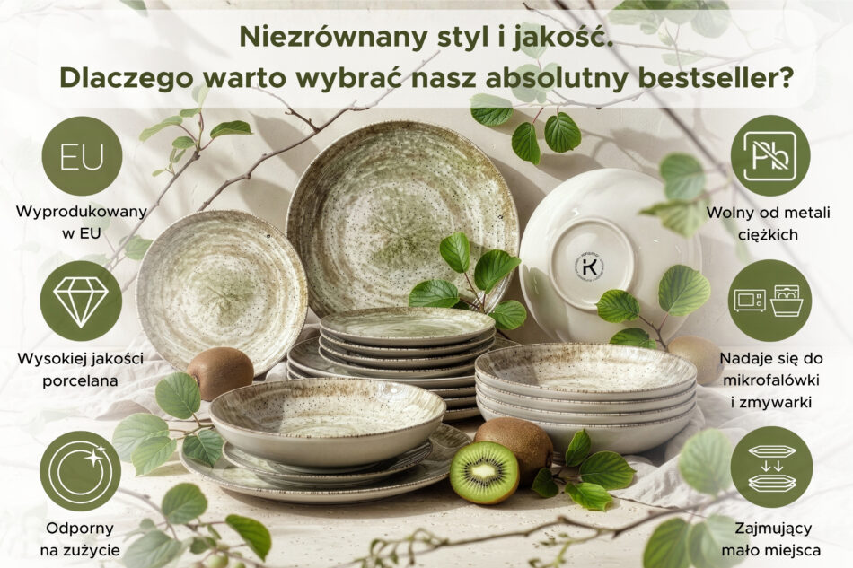 ERATO Talerz deserowy beżowy z porcelany beżowy - zdjęcie 5