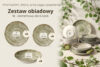 ERATO Zestaw obiadowy beżowy z porcelany 6 os. (18 el.) beżowy - zdjęcie 9
