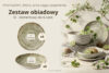 ERATO Zestaw obiadowy beżowy z porcelany 6 os. (12 el.) beżowy - zdjęcie 7
