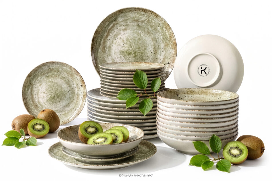 ERATO Zestaw obiadowy beżowy z porcelany 12 os. (36 el.) beżowy - zdjęcie 0
