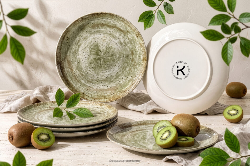 ERATO Talerz deserowy beżowy z porcelany 6szt. beżowy - zdjęcie 1
