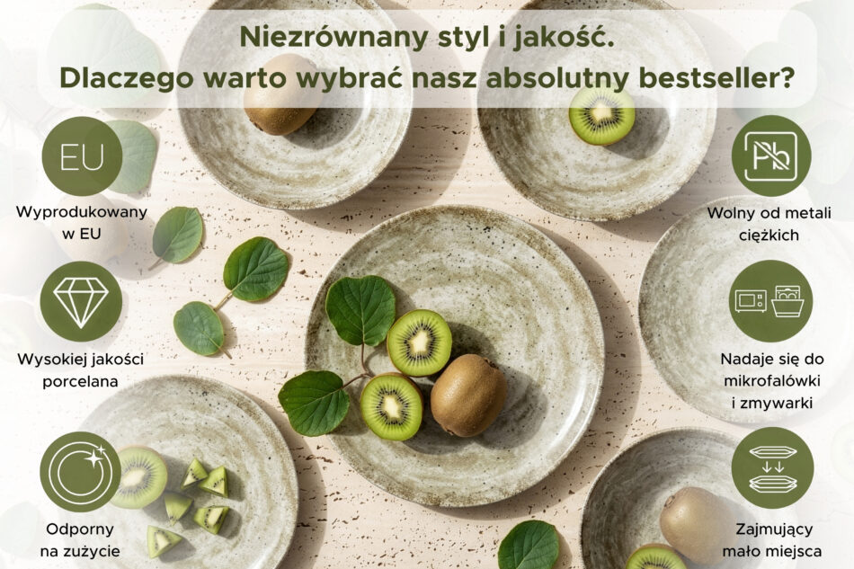 ERATO Talerz głęboki beżowy z porcelany 6szt. beżowy - zdjęcie 7