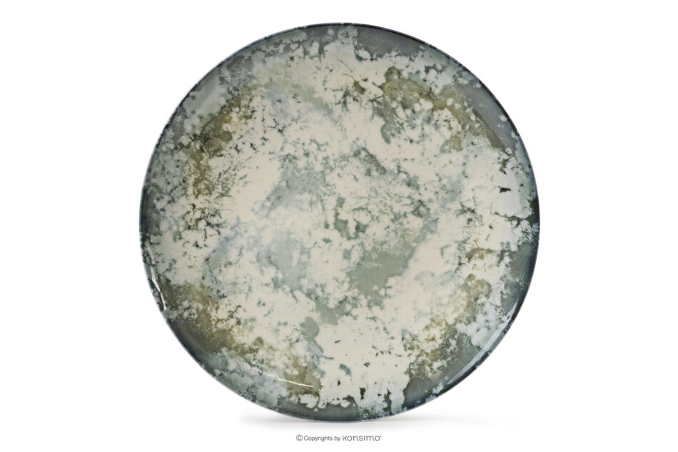 FINGO Talerz obiadowy z porcelany zieleń boho wielokolorowy - zdjęcie 4