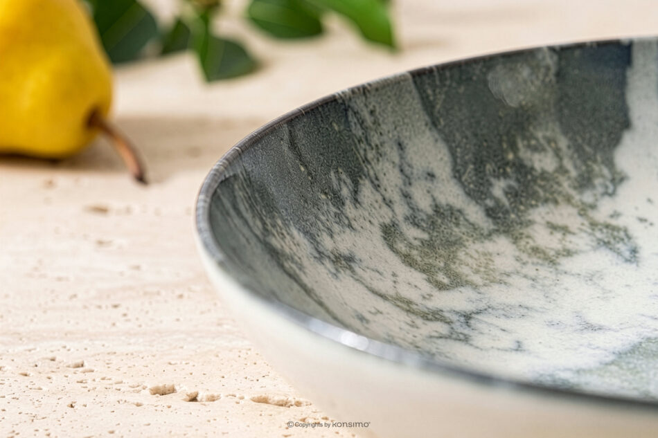 FINGO Talerz głęboki z porcelany zieleń boho wielokolorowy - zdjęcie 7