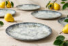 FINGO Zestaw obiadowy z porcelany zieleń boho  6os. (18 el.) wielokolorowy - zdjęcie 14