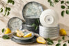 FINGO Zestaw obiadowy z porcelany zieleń boho 12os. (36 el.) wielokolorowy - zdjęcie 2