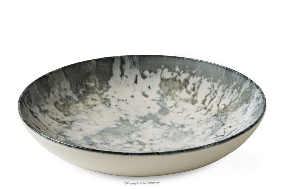 FINGO Zestaw obiadowy z porcelany zieleń boho 6os. (12 el.) wielokolorowy - zdjęcie 4