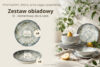 FINGO Zestaw obiadowy z porcelany zieleń boho 6os. (12 el.) wielokolorowy - zdjęcie 7
