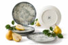 Talerz obiadowy z porcelany zieleń boho 6 szt.
