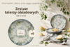 FINGO Talerz obiadowy z porcelany zieleń boho 6 szt. wielokolorowy - zdjęcie 7