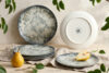 FINGO Talerz obiadowy z porcelany zieleń boho 6 szt. wielokolorowy - zdjęcie 2
