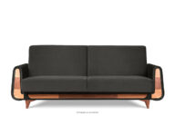 Szara sofa rozkładana welur