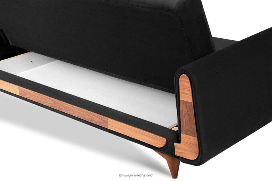 GUSTAVO Szara sofa rozkładana welur antracytowy - zdjęcie 4
