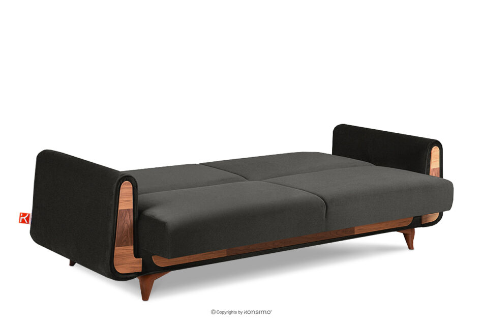 GUSTAVO Szara sofa rozkładana welur antracytowy - zdjęcie 5