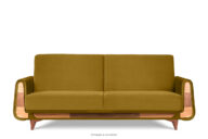 Żółta sofa rozkładana welur