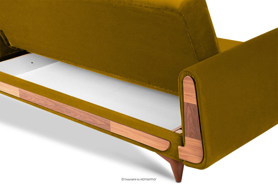 GUSTAVO Żółta sofa rozkładana welur żółty - zdjęcie 4