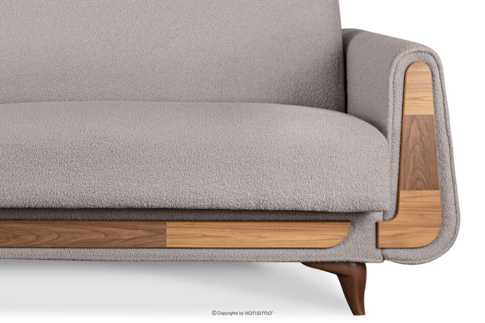 GUSTAVO Sofa trzyosobowa w tkaninie baranek popielata popielaty - zdjęcie 5