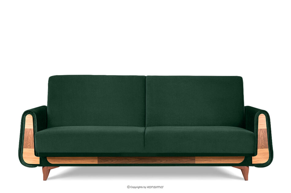 GUSTAVO Zielona sofa rozkładana welur ciemny zielony - zdjęcie 0