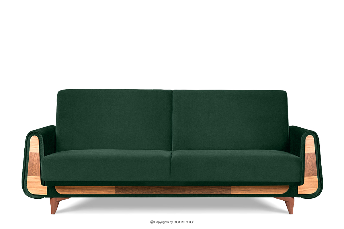 Zielona sofa rozkładana welur