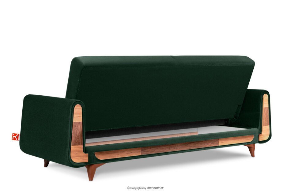 GUSTAVO Zielona sofa rozkładana welur ciemny zielony - zdjęcie 3