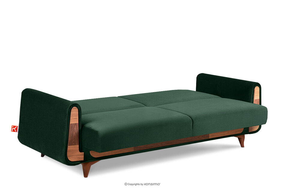GUSTAVO Zielona sofa rozkładana welur ciemny zielony - zdjęcie 5