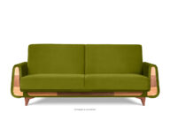Oliwkowa sofa rozkładana welur
