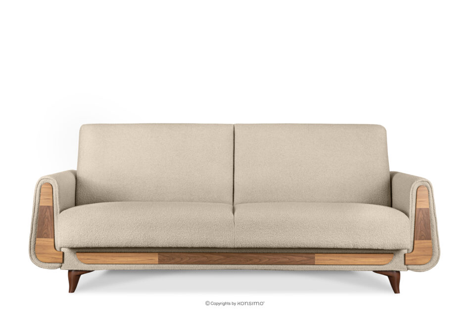 GUSTAVO Sofa trzyosobowa w tkaninie baranek kremowa kremowy - zdjęcie 0