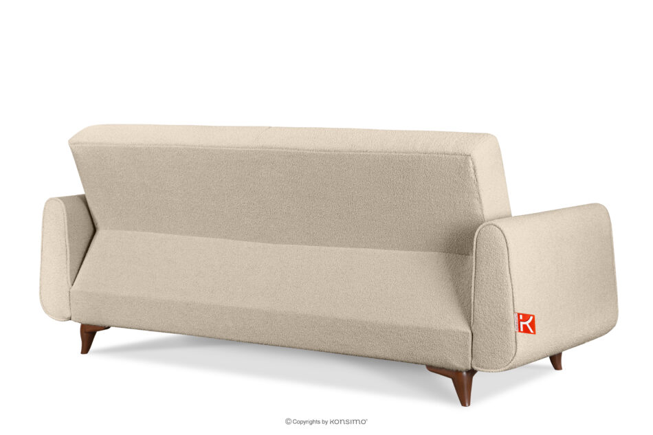 GUSTAVO Sofa trzyosobowa w tkaninie baranek kremowa kremowy - zdjęcie 3