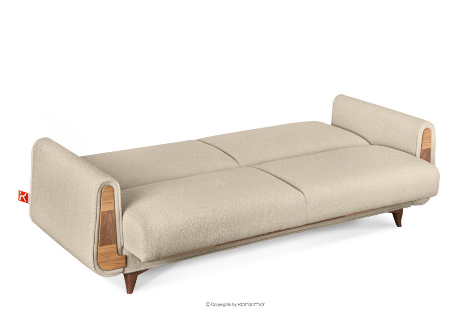 GUSTAVO Sofa trzyosobowa w tkaninie baranek kremowa kremowy - zdjęcie 4