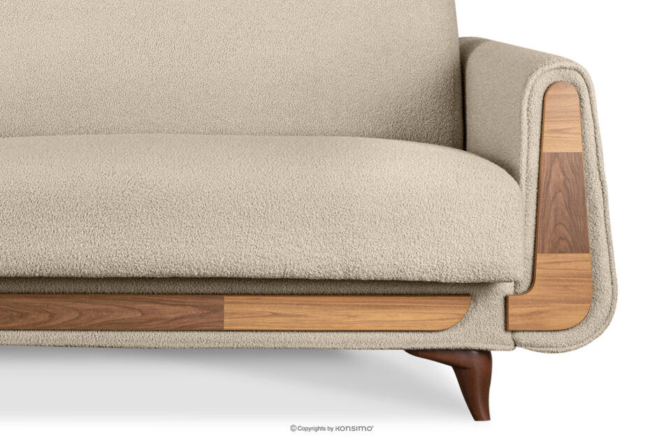GUSTAVO Sofa trzyosobowa w tkaninie baranek kremowa kremowy - zdjęcie 5