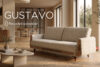 GUSTAVO Sofa trzyosobowa w tkaninie baranek kremowa kremowy - zdjęcie 13